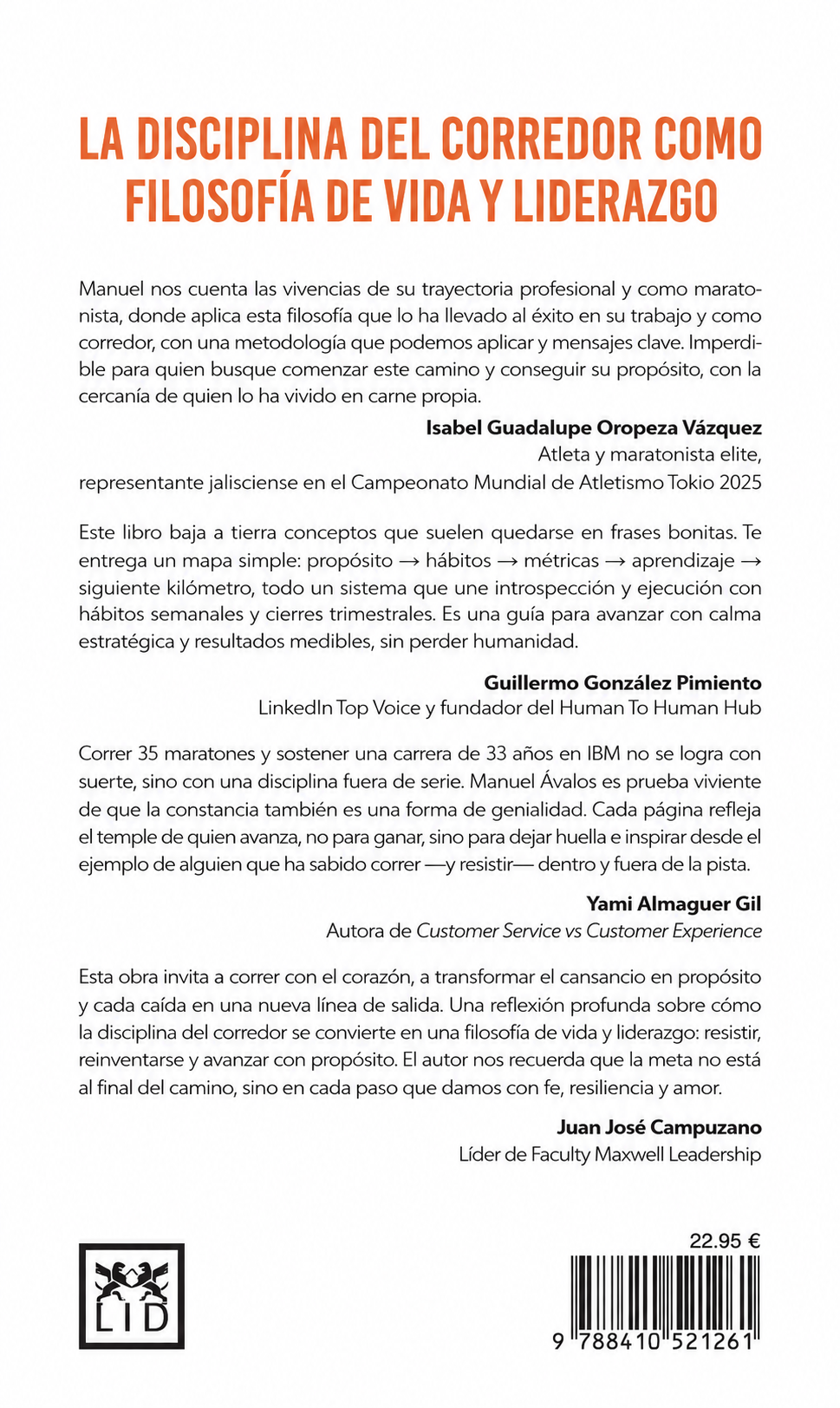 Contraportada — El Maratón de la Vida